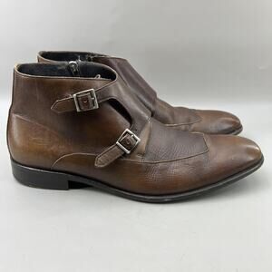 Mezlan Double Monk Strap Boots Mens Size 9 Brown Leather Dress Shoes Made Spain